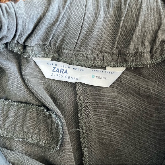 Zara Olive Green Joggers With Metallic Sidestripe Size Medium - Picture 11 of 15